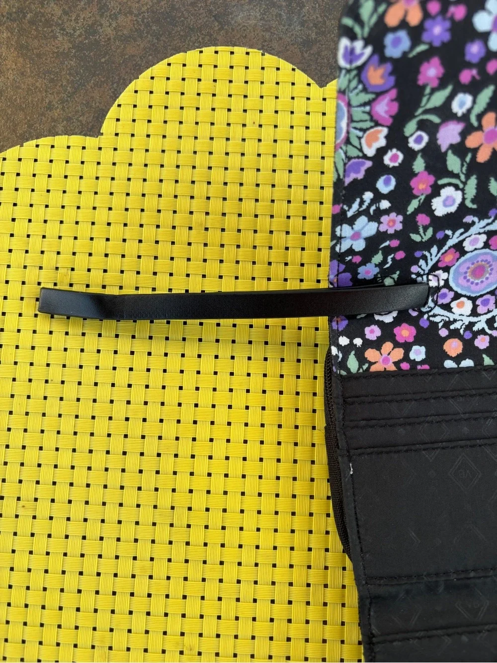 Vera Bradley Black RFID Wallet/Wristlet with floral design